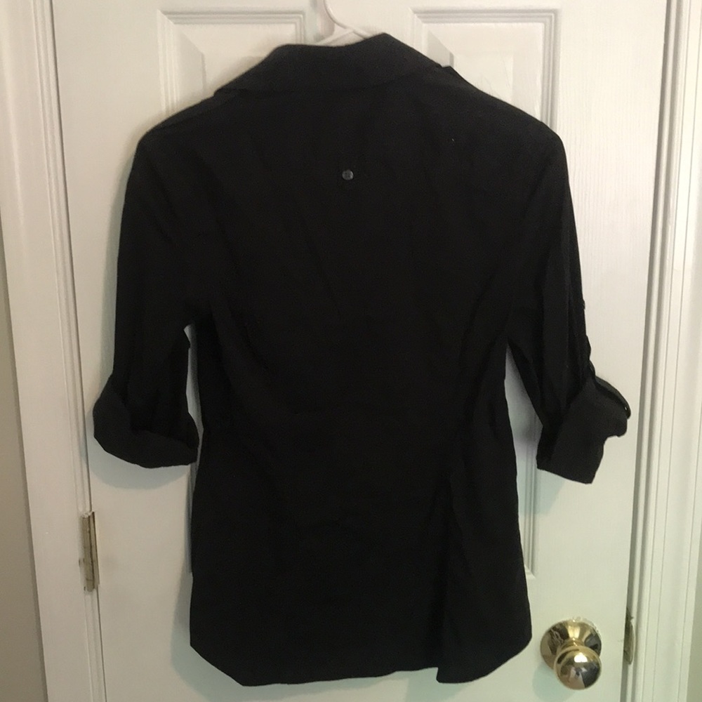 Express Button Up Black Top Small - image 6